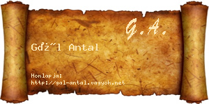 Gál Antal névjegykártya